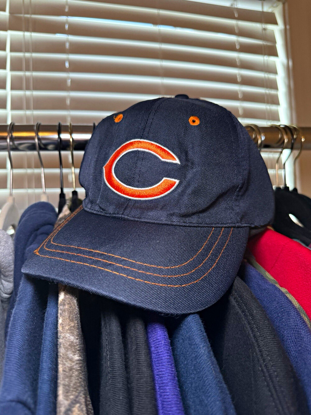 Versiti Chicago Bears NFL Football Adjustable Strapback Cap Hat Navy Orange